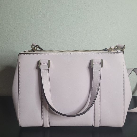 KATE SPADE NEW YORK Newbury Lane Small Pink Loden Leather Satchel Crossbody - Picture 5 of 13